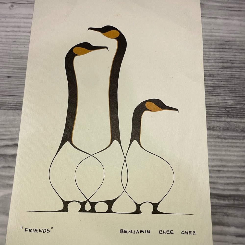 Benjamin Chee Chee Friends Canada Geese Print Art Authentic Signed No Frame Card